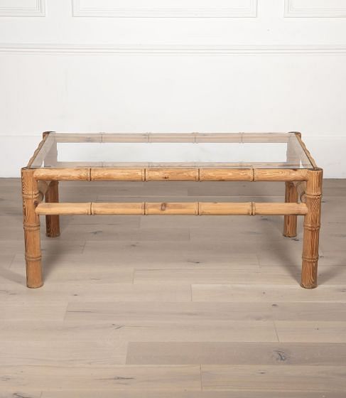 20th Century French Faux Bamboo Coffee Table