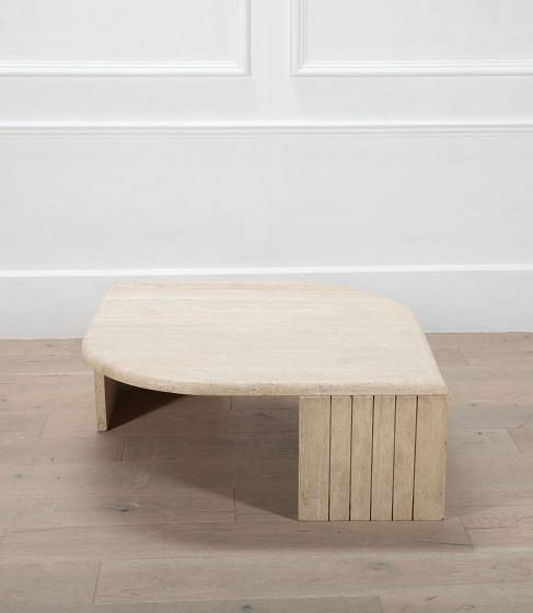 Mid Century Travertine Coffee Table