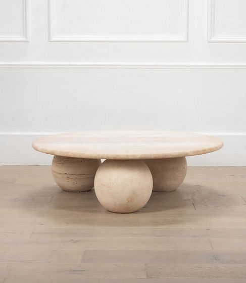 Contemporary Italian Travertine Coffee Table