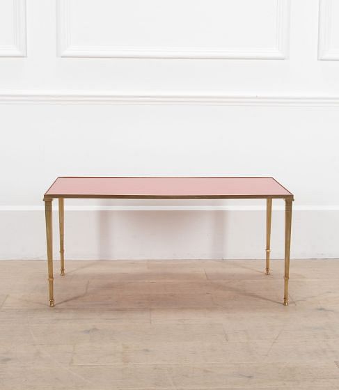 20th Century Brass And Coloured Glass Coffee Table