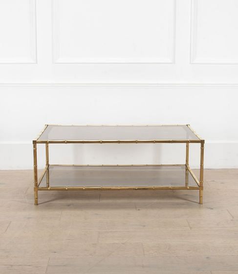 French 20th Century Faux Bamboo Coffee Table