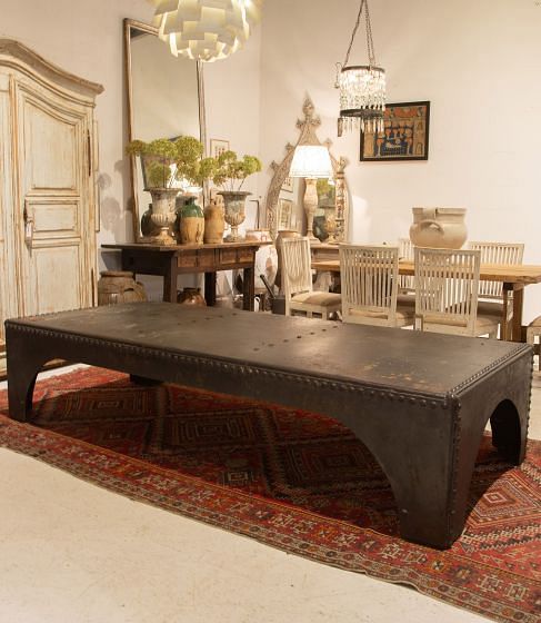 Large French Industrial Coffee Table
