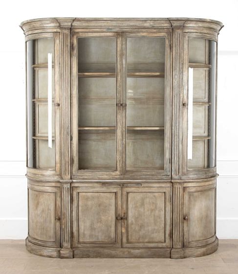 19th Century French Curved Glass Shop Display Cabinet