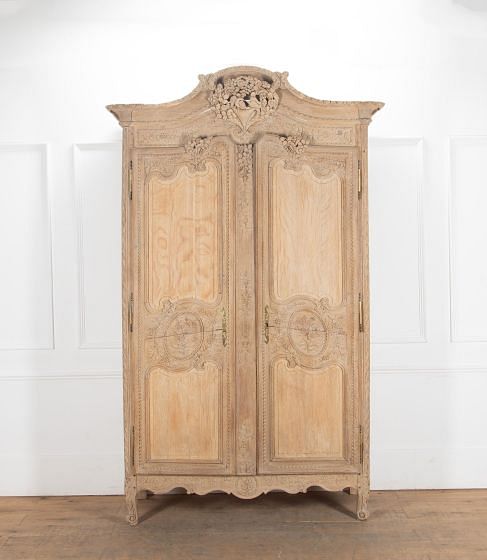 Early 19th Century Normandy Oak Marriage Armoire