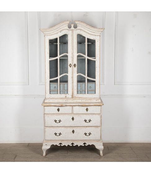 19th Century Rococo Style Glazed Cabinet