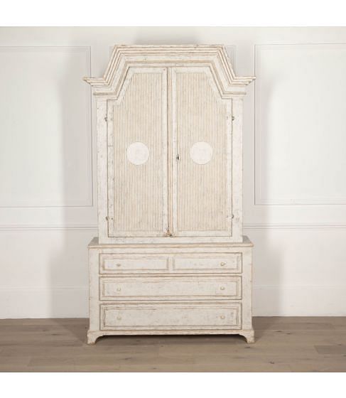 19th Century Two Part Swedish Cabinet from Jamtland Sweden