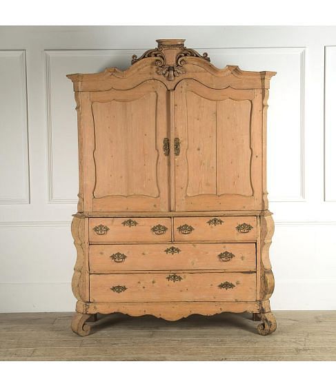 18th Century Dutch Pale Pink Country Cabinet