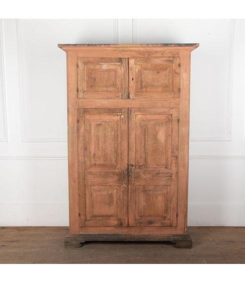 19th Century Italian Cupboard in Original Ochre Paint