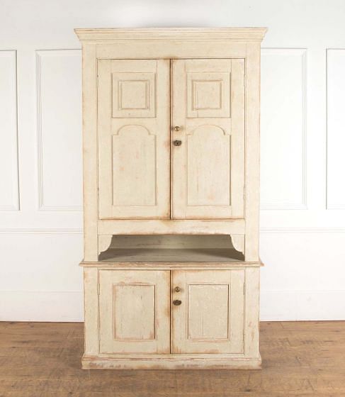 Large 19th Century Painted Pine Housekeepers Cupboard