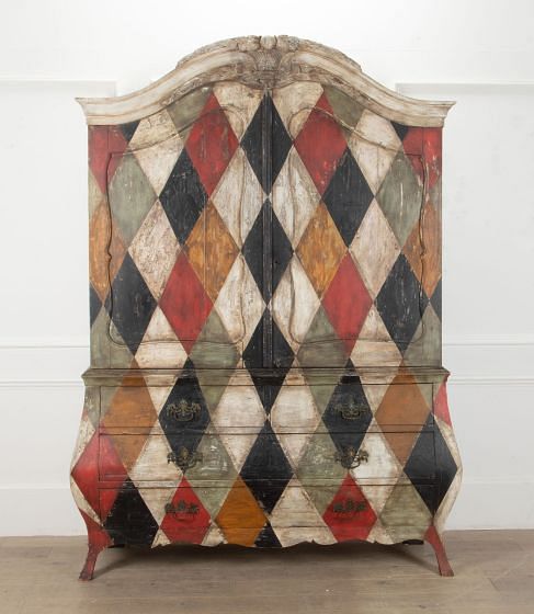 19th Century French Later Painted Armoire