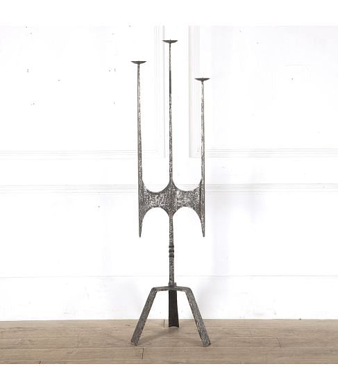 20th Century Spanish Brutalist Floor Candle Stand