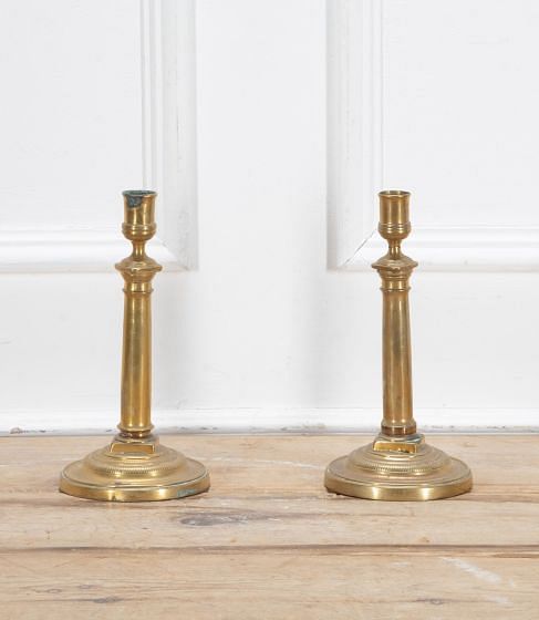 Pair of 19th Century French Brass Candlesticks