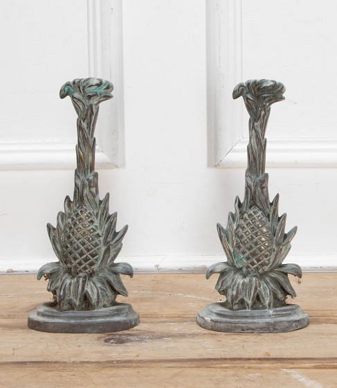 Pair of 19th Century French Bronze Pineapple Shaped Doorstops
