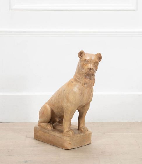19th Century French Life Size Terracotta Dog