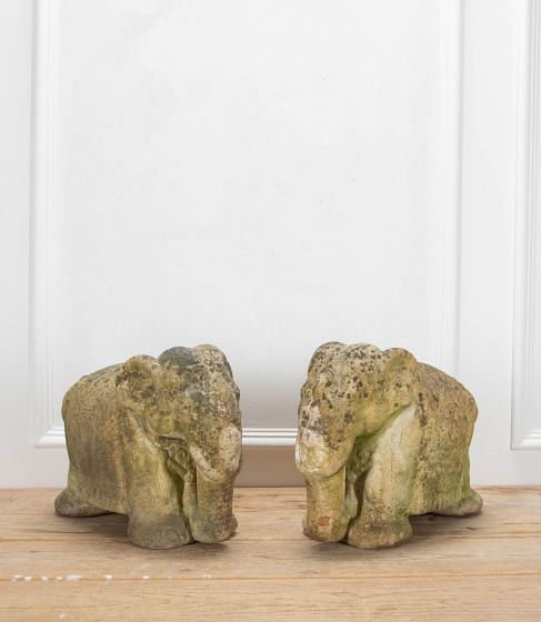 Pair of 20th Century Terracotta Elephants