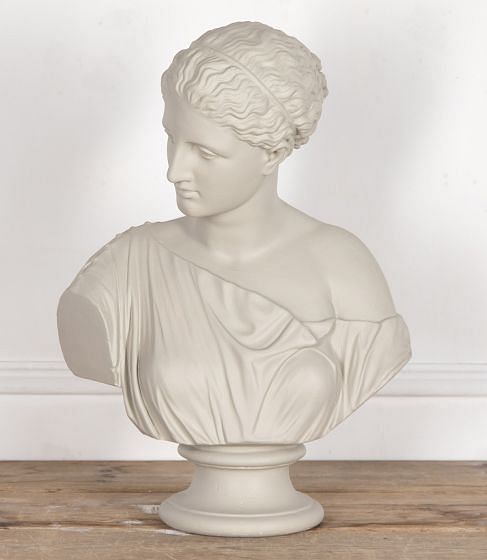 19th Century Painted Plaster Bust