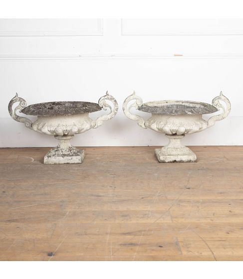 Pair of 19th Century French Cast Iron Jardinieres