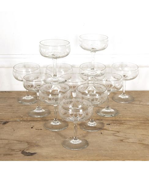 Set of 12 Champagne Coupes
