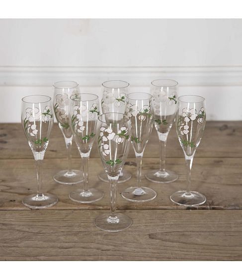 Set of Eight Perrier Jouet Champagne Flutes