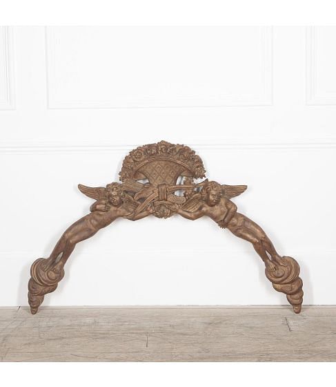 20th Century French Carved Romantic Over Bed Panel