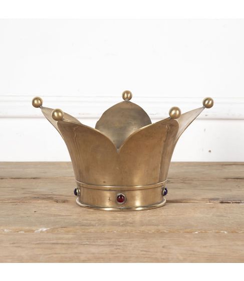 20th Century Brass Crown Ice Bucket