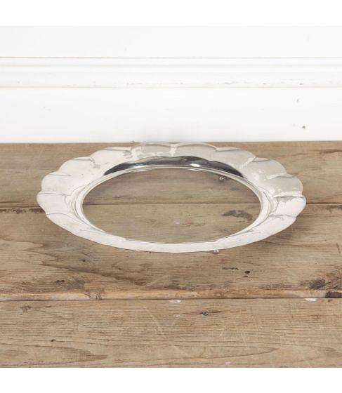 20th Century Silverplate and Glass Daisy Tray