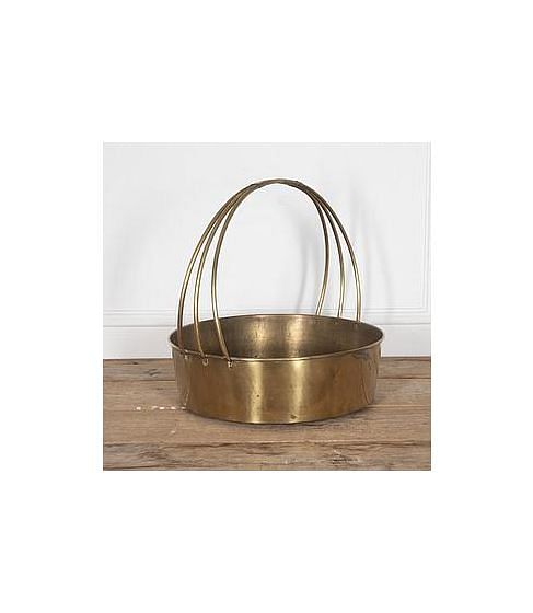 Large 20th Century Brass Handled Basket