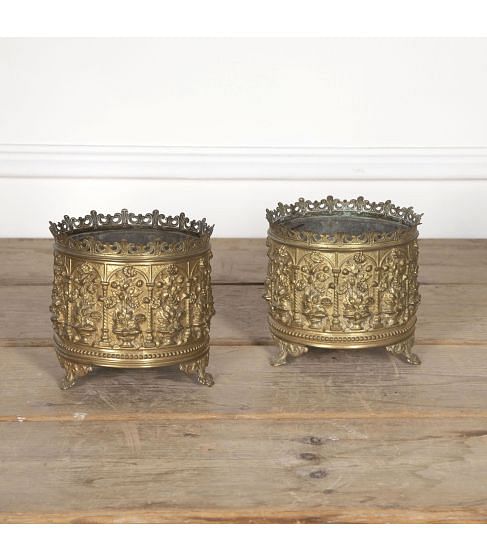 Pair of 19th Century Neo-Gothic Revival Cache Pots