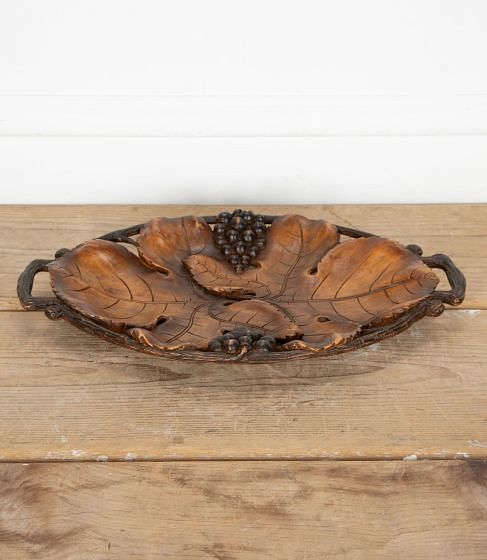 20th Century Carved Grape Tray By Ruef