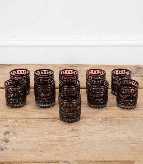 Set Of Eleven 20th Century Bohemian Whisky Glasses