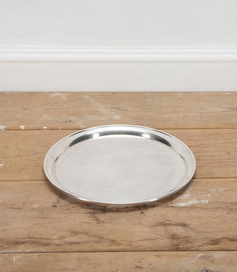 20th Century Round Silver Plate Christofle Cocktail Tray