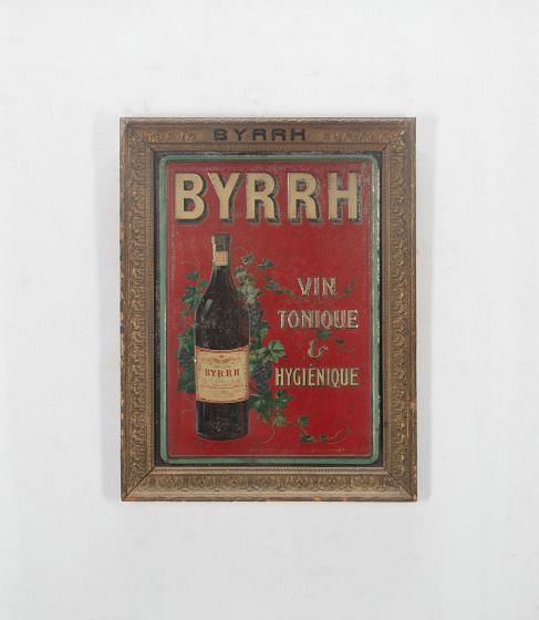 Original Framed Byrrh Advertising Tole Sign