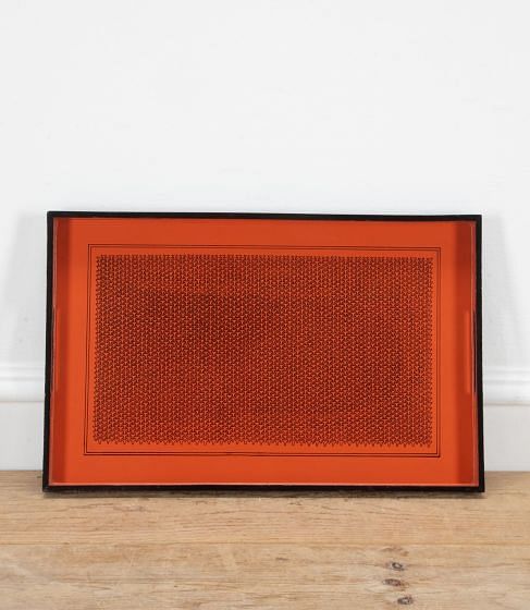 French 20th Century Red Lacquered Tray