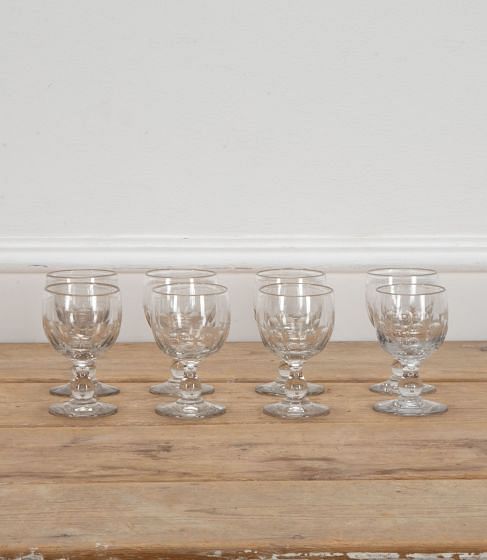 Set of Eight French 19th Century Wine Glasses