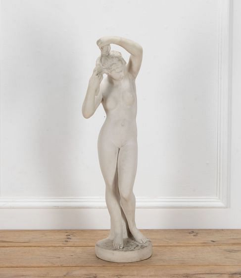 French 20th Century Venus Anadyomene Marble Statue