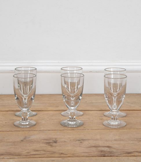 Set of Six Large 19th Century French Glasses