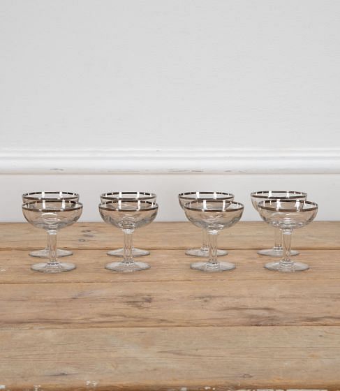 Set of Eight Art Deco Style Champagne Glasses
