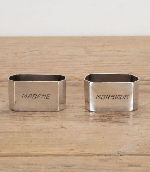 Pair of Mid-Century Madame & Monsieur Napkin Rings