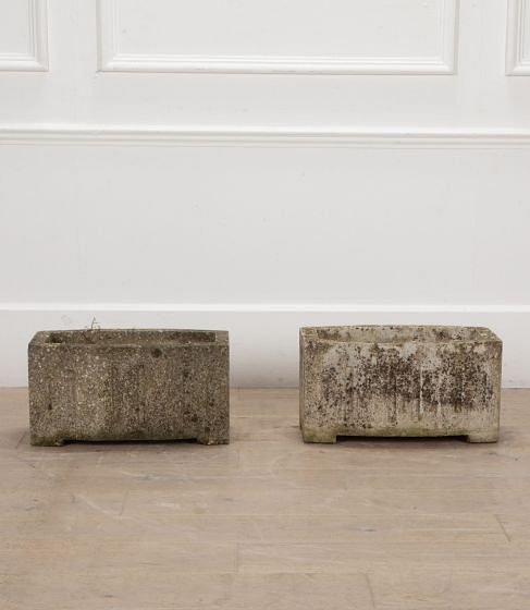 Pair of Art Deco Stone Planters