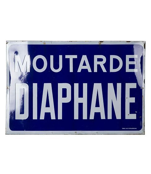 Large 19th Century French 'Moutarde Diaphane' Sign