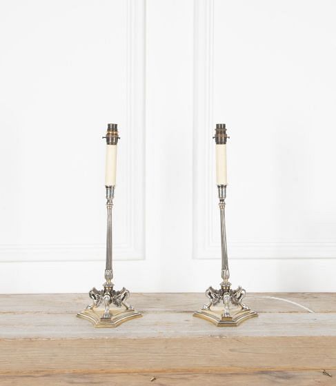 Pair of 19th Century Silver Plated Candle Stands