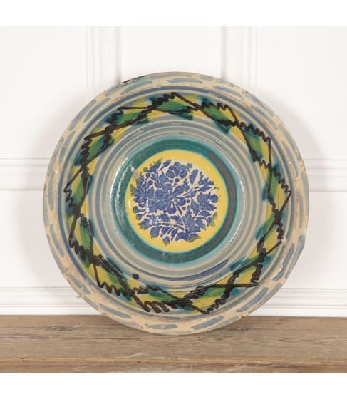 19th Century Lebrillo de Triana Spanish Bowl