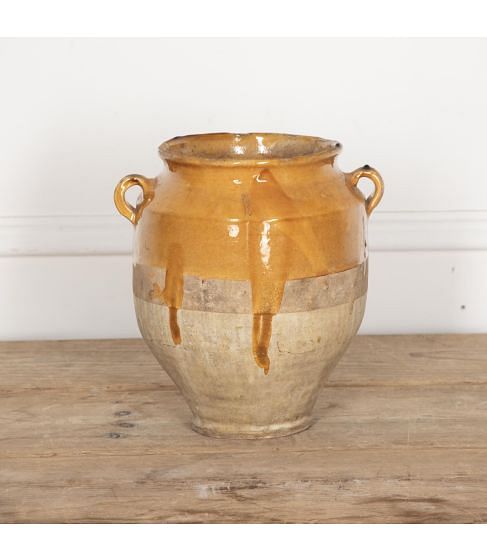 19th Century French Yellow Glaze Confit Pot