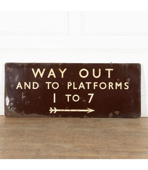 Large Early 20th Century British Rail Platform Sign