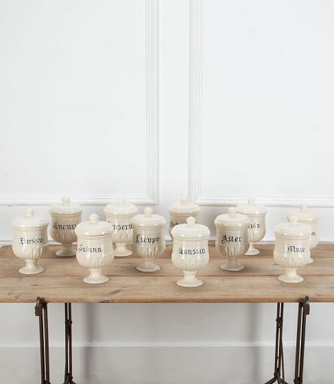 Set of Eleven Late 19th Century Italian Apothecary Jars