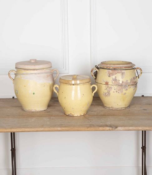 Set of Three 19th Century French Confit Pots