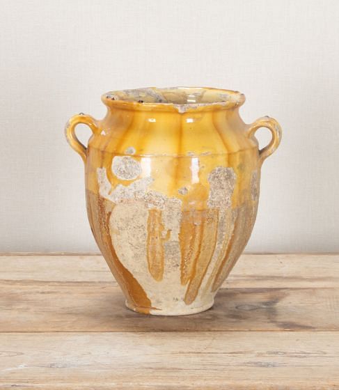 19th Century French Yellow Glaze Confit Pot