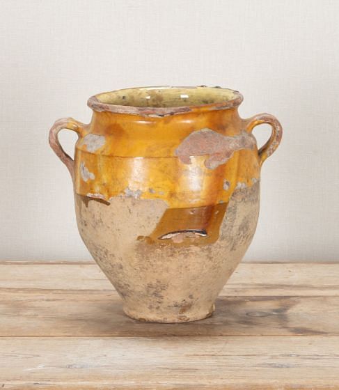 19th Century French Yellow Glazed Confit Pot