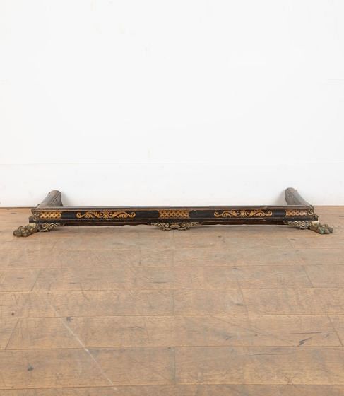 19th Century Painted Low Fender with Brass Paw Feet