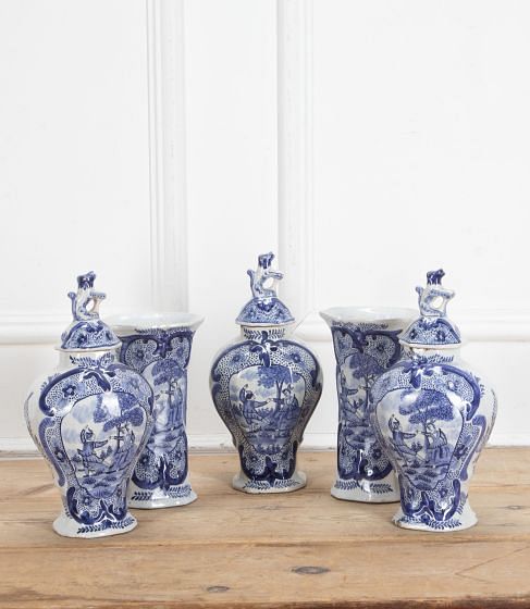 19th Century Dutch Delft Garniture Set